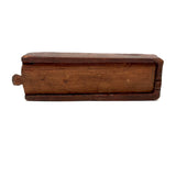 Very Sweet Antique Carved Out Box in Red Paint with Slide Lid