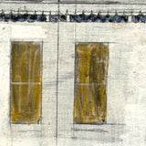 Row Houses, Three Styles, c. 1940s Acrylic on Board Painting, Presumed Allentown PA