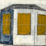 Row Houses, Three Styles, c. 1940s Acrylic on Board Painting, Presumed Allentown PA