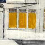 Row Houses, Three Styles, c. 1940s Acrylic on Board Painting, Presumed Allentown PA