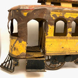 C. 1910s Schieble (Dayton, Ohio) Large Tin Litho Trolley in Yellow and Red
