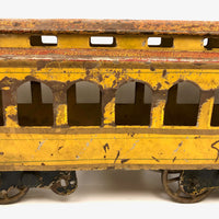 C. 1910s Schieble (Dayton, Ohio) Large Tin Litho Trolley in Yellow and Red