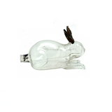 Magical Little Gilded Ear Rabbit, c. 1920s Molded Glass, Light as Air Perfume Bottle