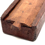 Very Sweet Antique Carved Out Box in Red Paint with Slide Lid