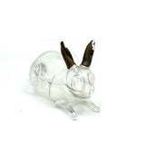 Magical Little Gilded Ear Rabbit, c. 1920s Molded Glass, Light as Air Perfume Bottle