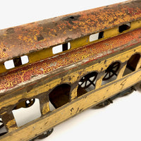 C. 1910s Schieble (Dayton, Ohio) Large Tin Litho Trolley in Yellow and Red