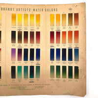 SOLD c. 1940s Rembrandt Artists Water Colors —60 Color Sample Tri-fold