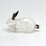 Magical Little Gilded Ear Rabbit, c. 1920s Molded Glass, Light as Air Perfume Bottle