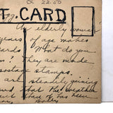 Girl and Her Chicks, Sweet Old Postage Stamp Collage Postcard