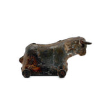 Forlorn Feeling Old Tin Toy Bull on Wheels (with Moving Ears)