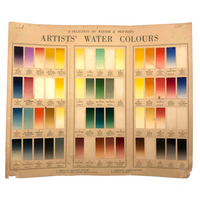 SOLD C. 1940s Windsor & Newton Artists’ Water Colours —60 Color Sample Tri-fold (less 11) 