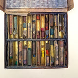 Romantic Feeling Set of Three Well Used Boxes of Old Grumbacher, NY Pastels, As Found