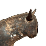 Forlorn Feeling Old Tin Toy Bull on Wheels (with Moving Ears)