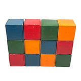 Red, Blue, Green, Orange: Excellent Set of Twelve Old Wooden Rattle Blocks