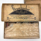 Romantic Feeling Set of Three Well Used Boxes of Old Grumbacher, NY Pastels, As Found