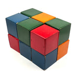 Red, Blue, Green, Orange: Excellent Set of Twelve Old Wooden Rattle Blocks