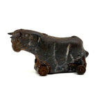 Forlorn Feeling Old Tin Toy Bull on Wheels (with Moving Ears)