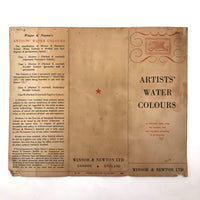 SOLD C. 1940s Windsor & Newton Artists’ Water Colours —60 Color Sample Tri-fold (less 11) 