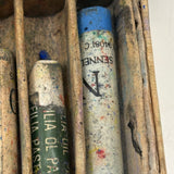 Romantic Feeling Set of Three Well Used Boxes of Old Grumbacher, NY Pastels, As Found