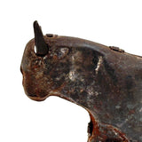 Forlorn Feeling Old Tin Toy Bull on Wheels (with Moving Ears)