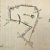 Lovely Hand-drawn Surveyor's Map #2: 100 Acres for Leven Waller, 1875