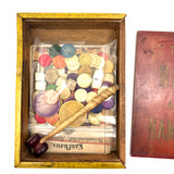 19th Century Bell and Hammer Game with Original Instructions, Bone Chips and Extra Cards (2 Dice Short)