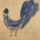 Emma Dilmore's Marvelous Bird and Girl and Flowers in Great Antique Lemon Gold Frame