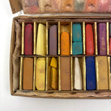 Romantic Feeling Set of Three Well Used Boxes of Old Grumbacher, NY Pastels, As Found