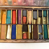 Romantic Feeling Set of Three Well Used Boxes of Old Grumbacher, NY Pastels, As Found