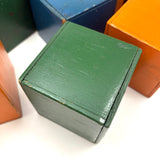 Red, Blue, Green, Orange: Excellent Set of Twelve Old Wooden Rattle Blocks