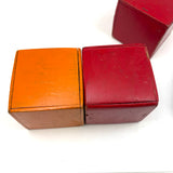 Red, Blue, Green, Orange: Excellent Set of Twelve Old Wooden Rattle Blocks