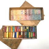 Romantic Feeling Set of Three Well Used Boxes of Old Grumbacher, NY Pastels, As Found