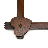 Hearts in the Corners, Sweet Old Folk Art Frame with Original Glass