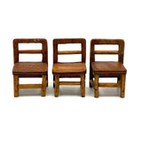 Three Chairs: Charming c.1940s/50s Handmade Tabletop Furniture