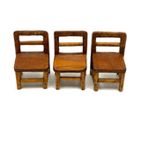 Three Chairs: Charming c.1940s/50s Handmade Tabletop Furniture
