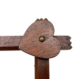 Hearts in the Corners, Sweet Old Folk Art Frame with Original Glass