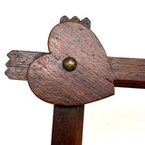 Hearts in the Corners, Sweet Old Folk Art Frame with Original Glass