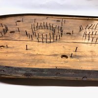 Super Primitive Early Handmade Pinball Game with Lots of Nails