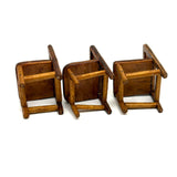 Three Chairs: Charming c.1940s/50s Handmade Tabletop Furniture