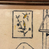 Lying in Traction (with Very Large Foot!), 1980 Ink Drawing from Allen Scoggins to His Doctor