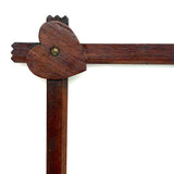 Hearts in the Corners, Sweet Old Folk Art Frame with Original Glass