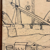 Lying in Traction (with Very Large Foot!), 1980 Ink Drawing from Allen Scoggins to His Doctor