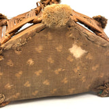 Very Tender Antique Woven Straw Wall Pocket with God's Eyes and Early Calicos