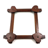 Hearts in the Corners, Sweet Old Folk Art Frame with Original Glass