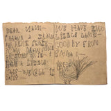 Emma Dilmore's Late 19th C. Double Sided Card with Excellent Figures, House, Writing