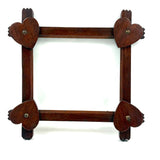 Hearts in the Corners, Sweet Old Folk Art Frame with Original Glass