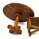 Three Tables: Charming c.1940s-50s Handmade Tabletop Furniture