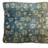 Much Loved Antique Patchwork Doll Quilt with Great Indigo Print Reverse