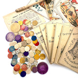 19th Century Bell and Hammer Game with Original Instructions, Bone Chips and Extra Cards (2 Dice Short)