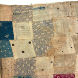Much Loved Antique Patchwork Doll Quilt with Great Indigo Print Reverse